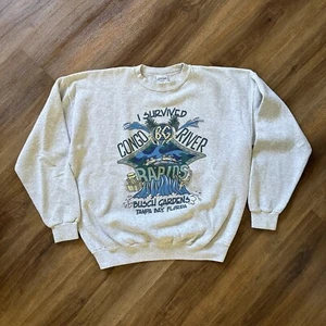 Vintage Busch Gardens Congo River Rapids Ride Promo Sweatshirt Crewneck Size XL - Bild 1 von 6