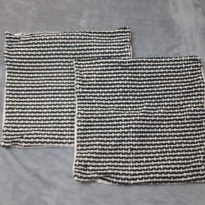 2 IKEA Kustfly Cushion Pillow Cover Sham Beige Black 20 x 20 Textured 305.022.60 - Picture 1 of 8