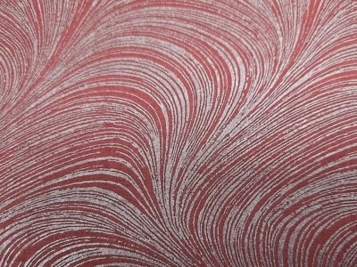 BENARTEX 4.5 Metres 100% Premium Cotton With Metallic Pearlescent Wave Silver On Burgundy