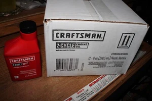 Case Of 12 CRAFTSMAN 8 OZ 2-cycle Engines Conventional Engine Oil LARGER 8 Ounce - Picture 1 of 9