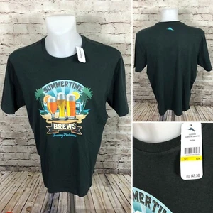 Neu mit Etikett Tommy Bahama "Summertime Brews" kohleschwarzes T-Shirt Herren Größe Medium $ 50 - Bild 1 von 10