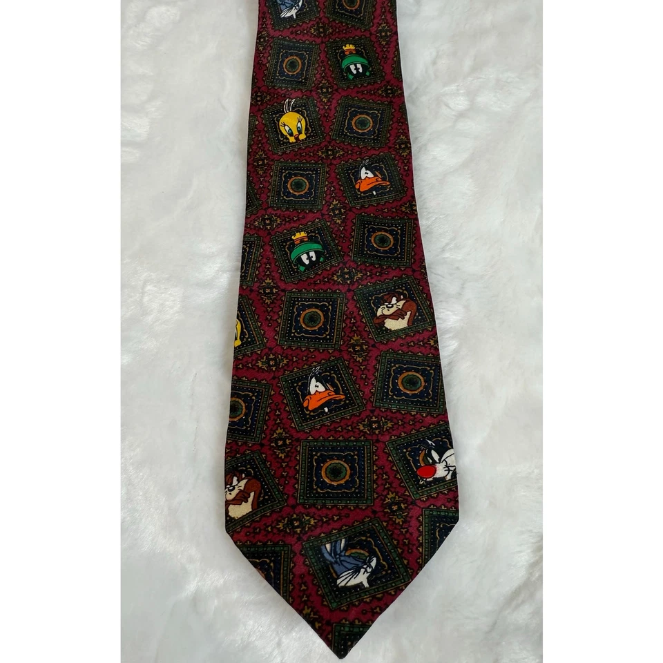 Corbata de colección años 90 Looney Tunes Warner Bros. Bugs Lucas Taz Piolín Marvin Sylvester Foto 1 de 4