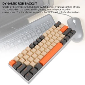 61 Key Mechanical Keyboard 60% Layout Red Switch RGB Backlit USB C Wired H ES - Picture 1 of 12