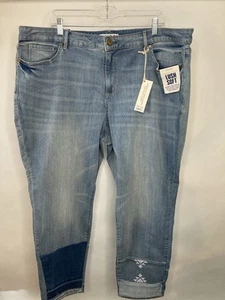 Code Bleu SOHO Blue Jeans Womens 24W Skinny Ankle Mid Rise Soft Western Boho - Picture 1 of 16