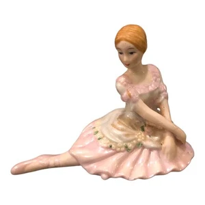 RARE Vintage Porcelain Ballerina Figurine in Pink Dress 4” - Picture 1 of 3