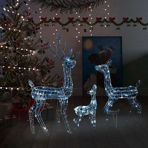 Gran incrustaciones decorativas de acrílico blanco fresco de la familia de renos - Imagen 1 de 12