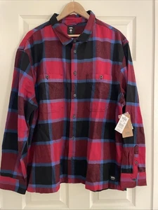 Nueva Camisa a Cuadros Para Hombre VANS Franela Botón Frontal Manga Larga Talla L Roja Azul Negra - Imagen 1 de 7