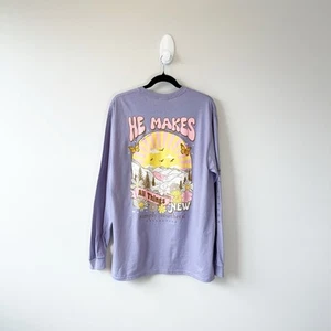 Simply Southern "He Makes All Things New" Mountain Long Sleeve T-Shirt Large NWT - Picture 1 of 12