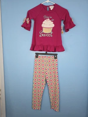 Новый с Ярлыками размер 6 Эмили Роуз 2 изделия комплект вязаный верхняя рубашка леггинсы розовый чашка торт наряд - Изображение 1 из 4