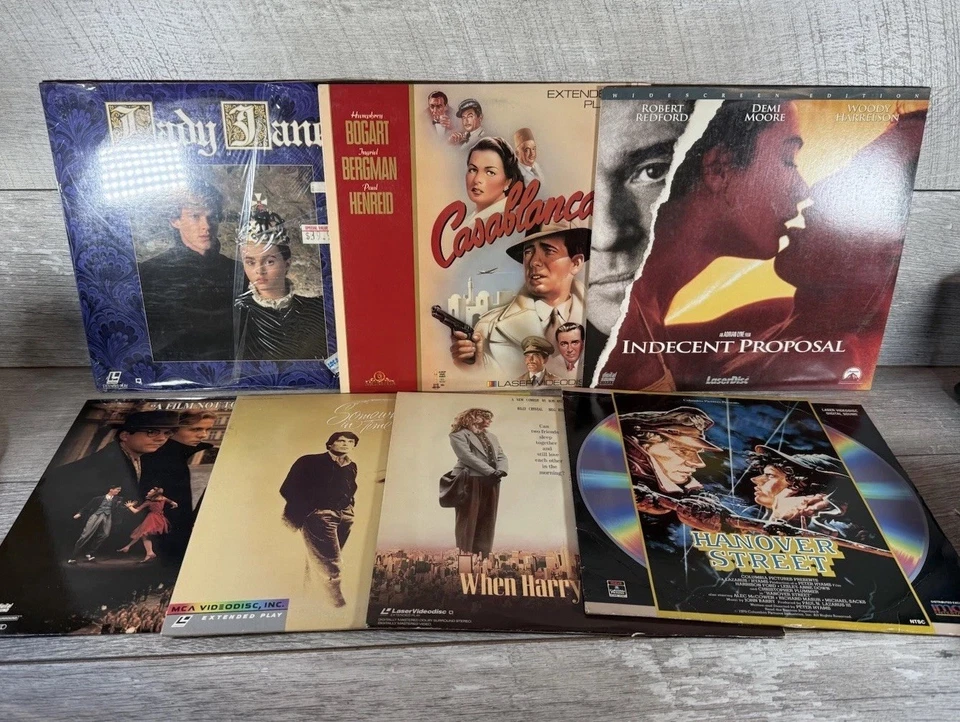 7 Laser Disc 90’s Romance Movies: Lady Jane Casablanca Somewhere In Time Foto 1 de 4