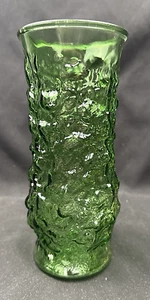 Vintage EO Brody Forest Green Crinkle Glas Vase Retro 70’s 80’s 9” Groovy! - Bild 1 von 8