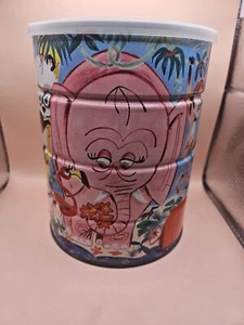 Vintage Folgers Collectible Tin Can Kitsch 60s Jungle Safari Animals Retro - Picture 1 of 10