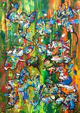 Painting Original Hand Signed Expressionist Art Abstract Acrylic 40x30