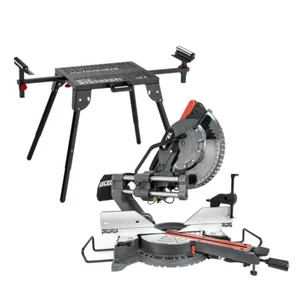 12" Mitre Saw Sliding Compound Double Bevel 305mm Blade Laser + Universal Stand - Picture 1 of 14