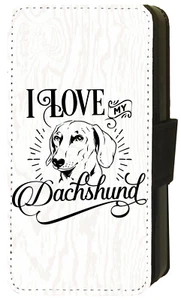 I Love My Dachshund Quote iPhone/Pixel/Galaxy Flip/Wallet Phone Case - Picture 1 of 9