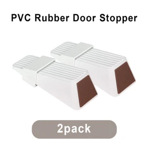 2 Pack Premium Rubber Door Stoppers Wedge, Door Stops for Carpet Heavy Duty New - Picture 1 of 8