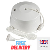 QUIET ACTION Pull Cord Switch For Toilet Bathroom Ceiling Light 25yr ...