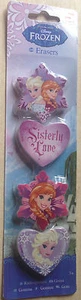 Nuovo con scatola nuovo Disney Frozen confezione da 4 cancellatori a forma - Elsa Anna Sisterly Love - Foto 1 di 6