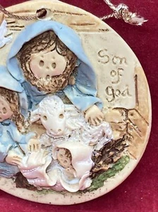 Vintage La Berge Holiday Christmas Ornament Decoration Son Of God Ceramic Hand - Picture 1 of 9
