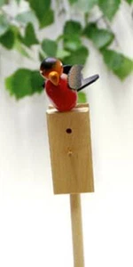 Frühlingsdekoration Songbird Gimpel on Rod Height = 2in New Spring Bird House - Picture 1 of 1