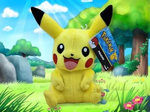 2017 TOMY Pokemon Smiling Pikachu 8" Inch Plush NEW w/Tags! - Picture 1 of 6