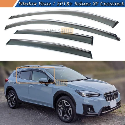 Para 18-2023 Subaru XV Crosstrek acabamento cromado viseira de janela colorida fumaça guarda chuva - Imagem 1 de 4
