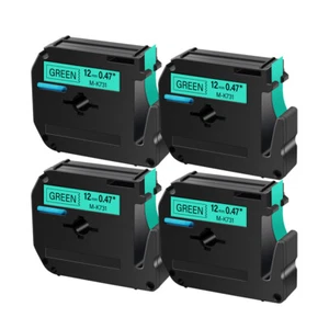 4×Compatible Brother P-Touch M-K731 M731 Ruban étiqueteuse Noir sur vert 12mm - Afbeelding 1 van 5