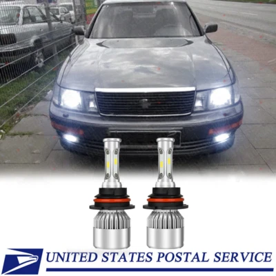 For Lexus LS400 1990-1992 2x 6000K White LED Headlight Bulbs High Low Beam - Image 1 of 4
