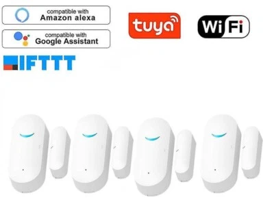 Set of 4, WiFi Smart Door & Window Alarm Sensor for Alexa & Google - Image 1 of 4