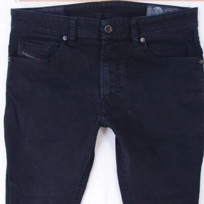 Hommes Diesel THOMMER Ajusté Skinny Élasthanne Noir Jeans W32 L30 - Photo 1/4