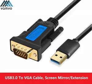 USB 3.0 to VGA Cable for Mirroring HD Video Display at 1080P Converter Adapter - Picture 1 of 10