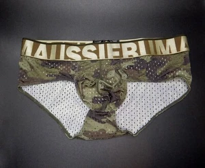 Aussiebum Men's Camo Mesh Drill Sgt Underwear Brief Size M L Green NWT - Picture 1 of 6