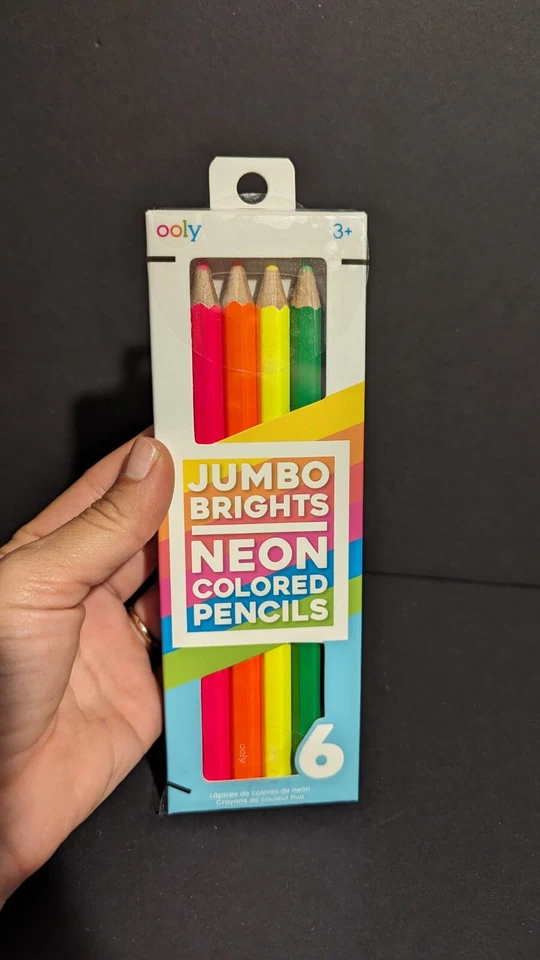 Jumbo Brights - 大号霓虹彩色铅笔 6 件装 Ooly 出品 — 第 1/1 张图片