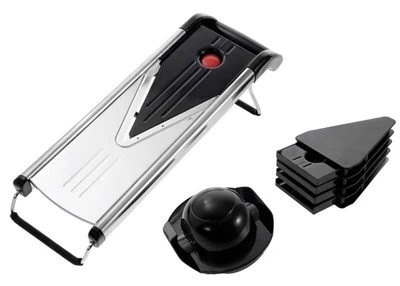 GEMÜSEHOBEL Edelstahl V-PLUS WESTMARK Gurkenhobel + Restehalter ROHKOSTREIBE - Bild 1 von 4