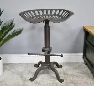 Cast Iron Tractor Stool Seat Vintage Style Home Bar Rustic Industrial Shabby Dec - Picture 1 of 7