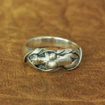 925 Sterling Silver Sexy Naked Angel Ring Charms Biker Punk Ring TA162A US 6~15 - Image 1 of 4