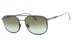 TOM FORD FT0827 12Q Sunglasses Ruthenium Frame Green Mirror Lenses 56mm - Picture 1 of 4