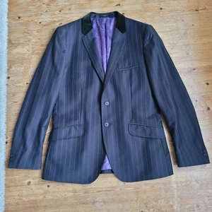 Ted Baker Pasion Wool Blazer Kacket Dark Brown Purple Size 42 Reg - Picture 1 of 19