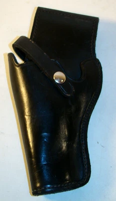 LEFT HAND Holster 4" REVOLVER BO7-44YLH Holster VG Black Leather Low Ride - Image 1 of 2