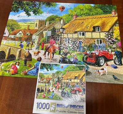 Bits and Pieces 1000 件拼图-村里忙碌的一天 #43703 20 x 27 — 第 1/4 张图片