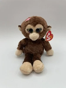 Neu Ty Beanie Babys Baby BLÜTENBLÄTTER braun Mädchen Affe rosa Blume 6" Etikett 2015 - Bild 1 von 12