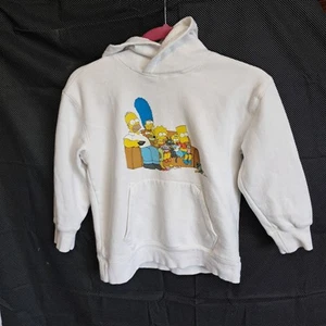 The Simpsons Graphic Hoodie Cartoon Family Couch White Pullover Sweatshirt - Picture 1 of 5