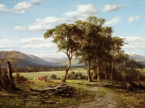 Louis Buvelot Painting "At Lilydale" Canvas Prints Framed & Ready to Hang - Picture 1 of 1