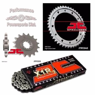 JUEGO DE PIÑONES HONDA VFR750 INTERCEPTOR JT 16/43 Y KIT CADENA ANILLO X JTC530X1R Foto 1 de 4