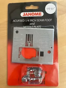 Janome Acufeed 1/4 inch Seam Foot and Needle Plate (SB) NEW Original Packaging - Picture 1 of 4