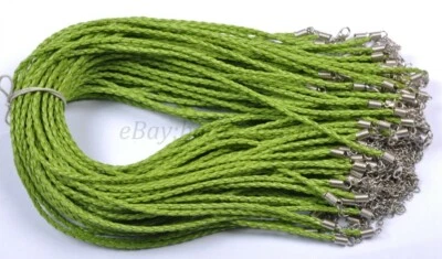 Ожерелье из натуральной кожи регулируемое плетеное подвески фурнитура шнур 480 мм - Изображение 1 из 4