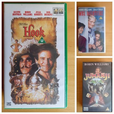Robin Williams VHS (PAL Version) Bundle/job lot- Hook, Mrs Doubtfire and Jumanji - Image 1 of 4
