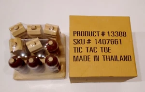 NOS 3D Tic-Tac-Toe Solid Wood Puzzle Sealed Shrink Wrapped in Box THAILAND - Picture 1 of 3