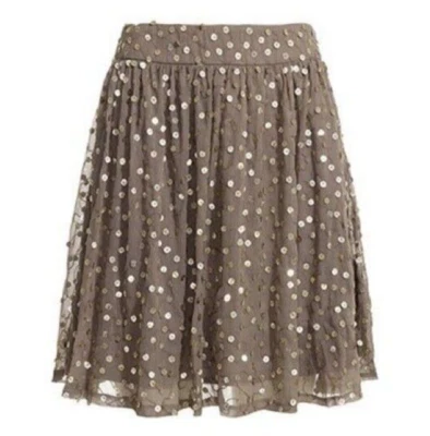 Minifalda Reiss Lina línea A talla 4 lentejuelas adornadas en oro moca fiesta Foto 1 de 4