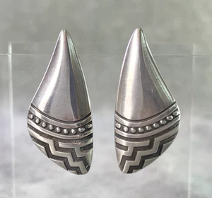 Kabana KBN Modernist Earrings Sterling Silver Southwestern Design - Picture 1 of 9